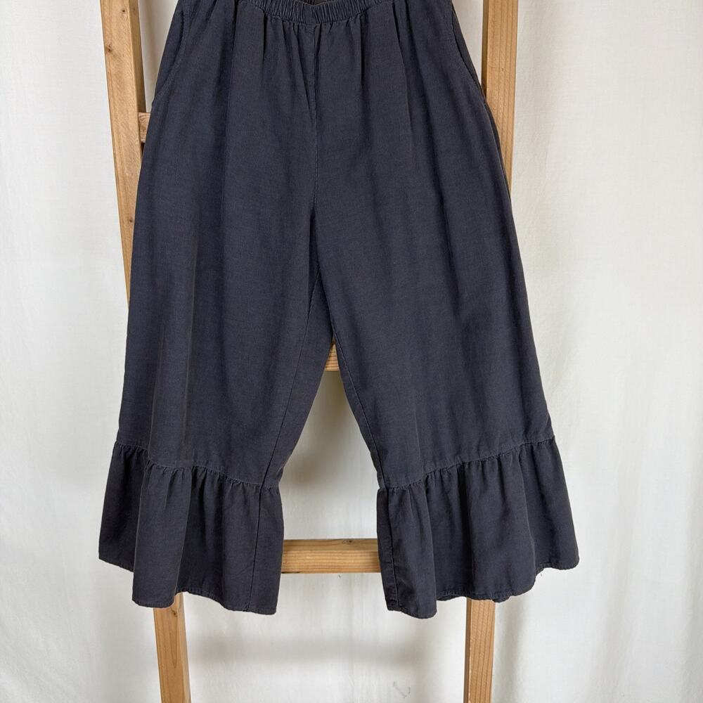 NWT Kleen Ruffle Pant 2 Front Pockets 100% Cotton Reef Gray #0815 Small